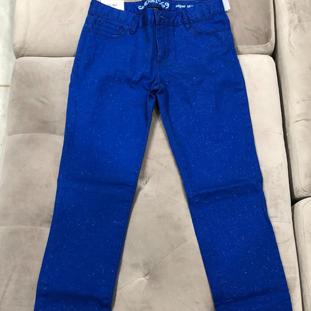 GAP Blue Glitter Super Skinny Jeans